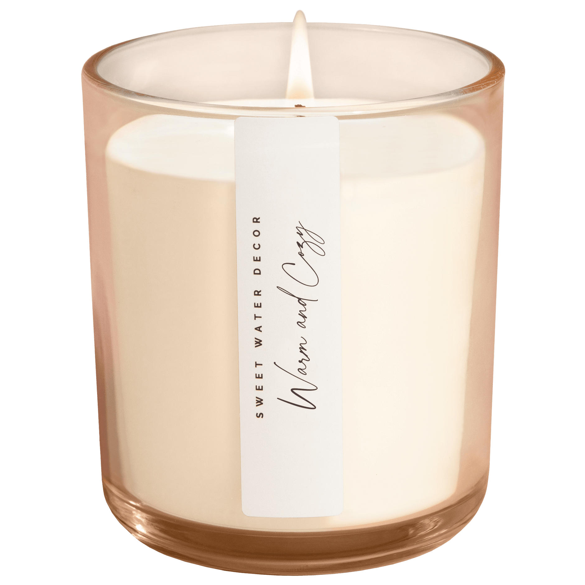 Warm and Cozy Soy Candle - Tinted Glass Jar - 12 oz - SwagglyLife Home & Fashion